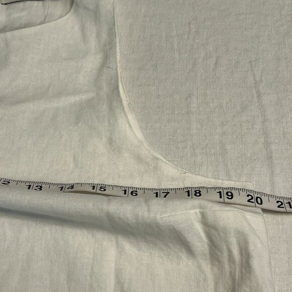 Abercrombie & Fitch Women's A-Line Dress White Linen Sleeveless Size M Pockets - Picture 6 of 10